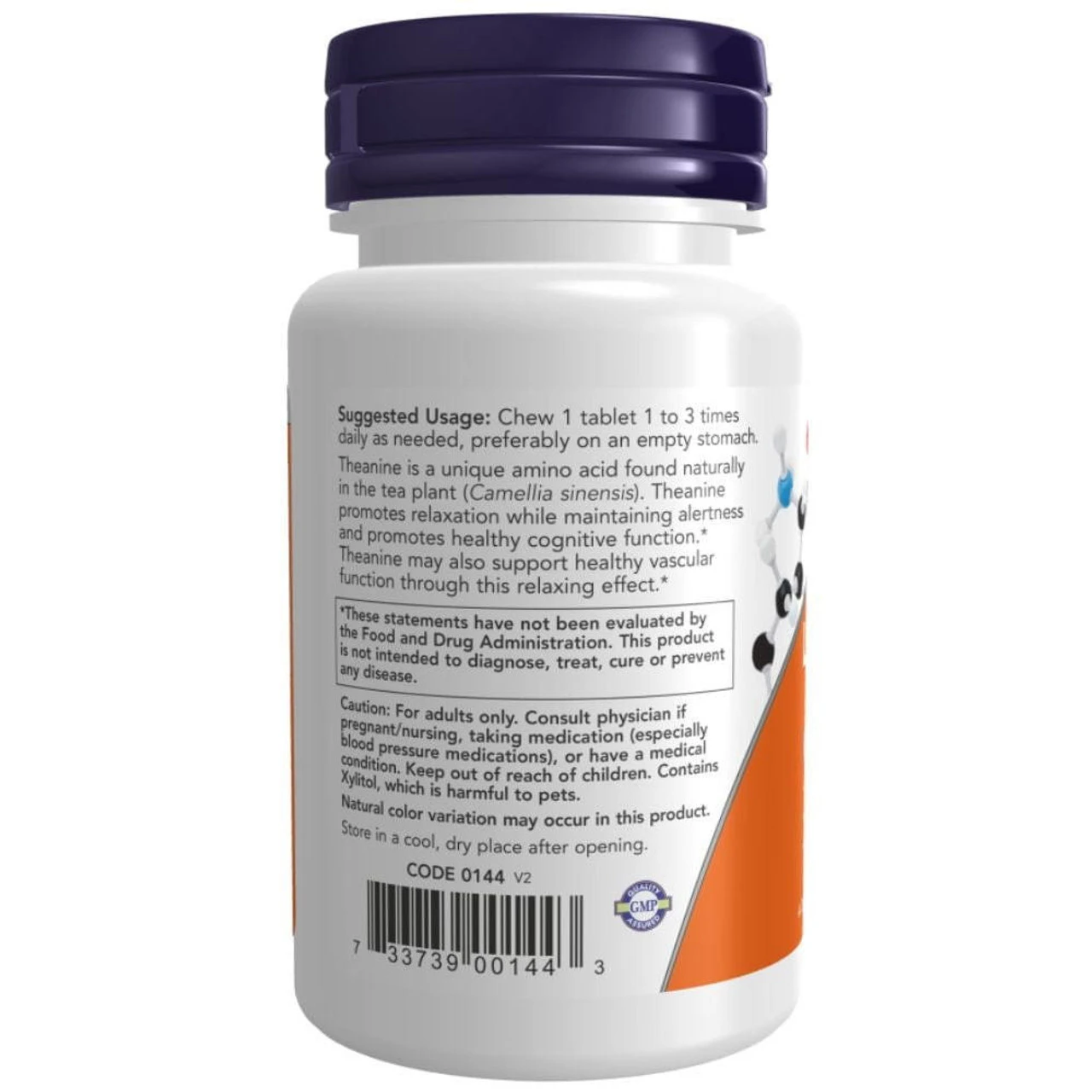 Now Foods L-Theanine 100mg 90 Lozenges 3 Now Foods L-Theanine 100mg 90 Lozenges - Image 3