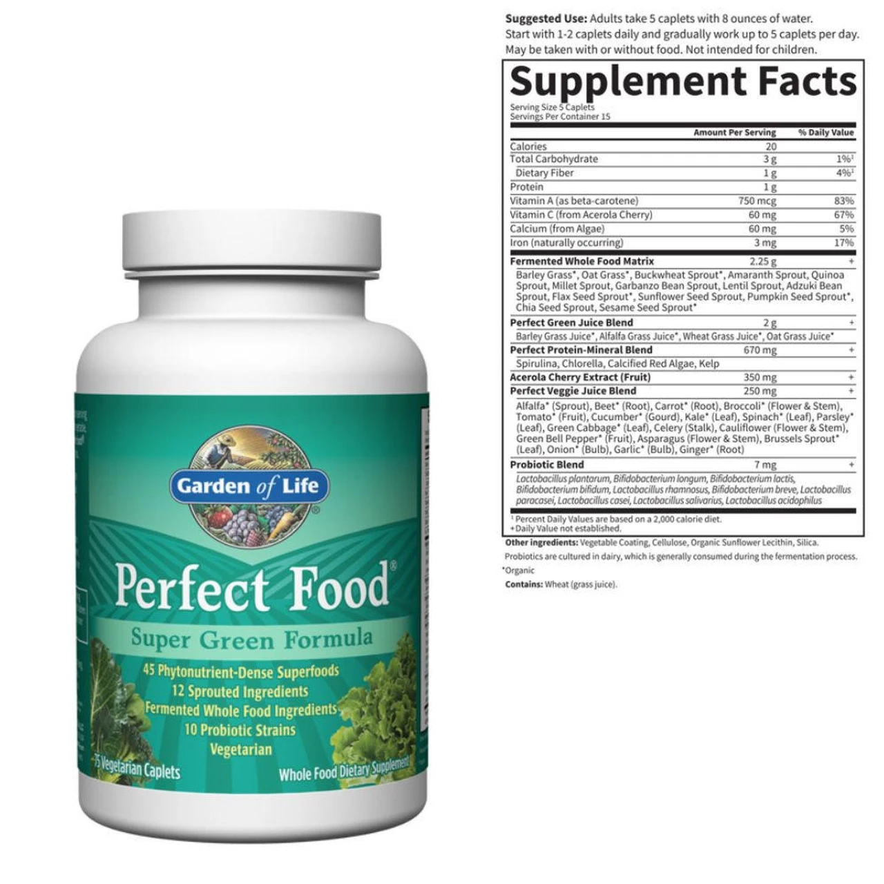 Garden Of Life Perfect Food Super Green Formula 300 Caplets 3 Garden Of Life Perfect Food Super Green Formula 300 Caplets - Image 3