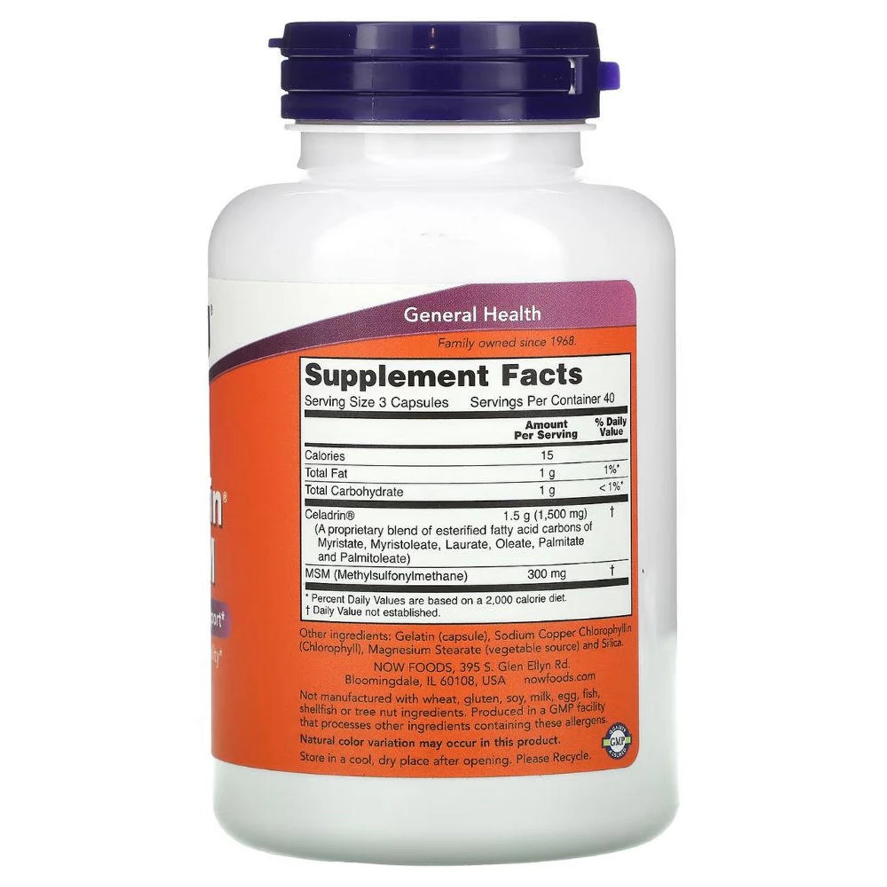 Now Foods Celadrin & MSM 500mg 120 Capsules 2 Now Foods Celadrin & MSM 500mg 120 Capsules - Image 2