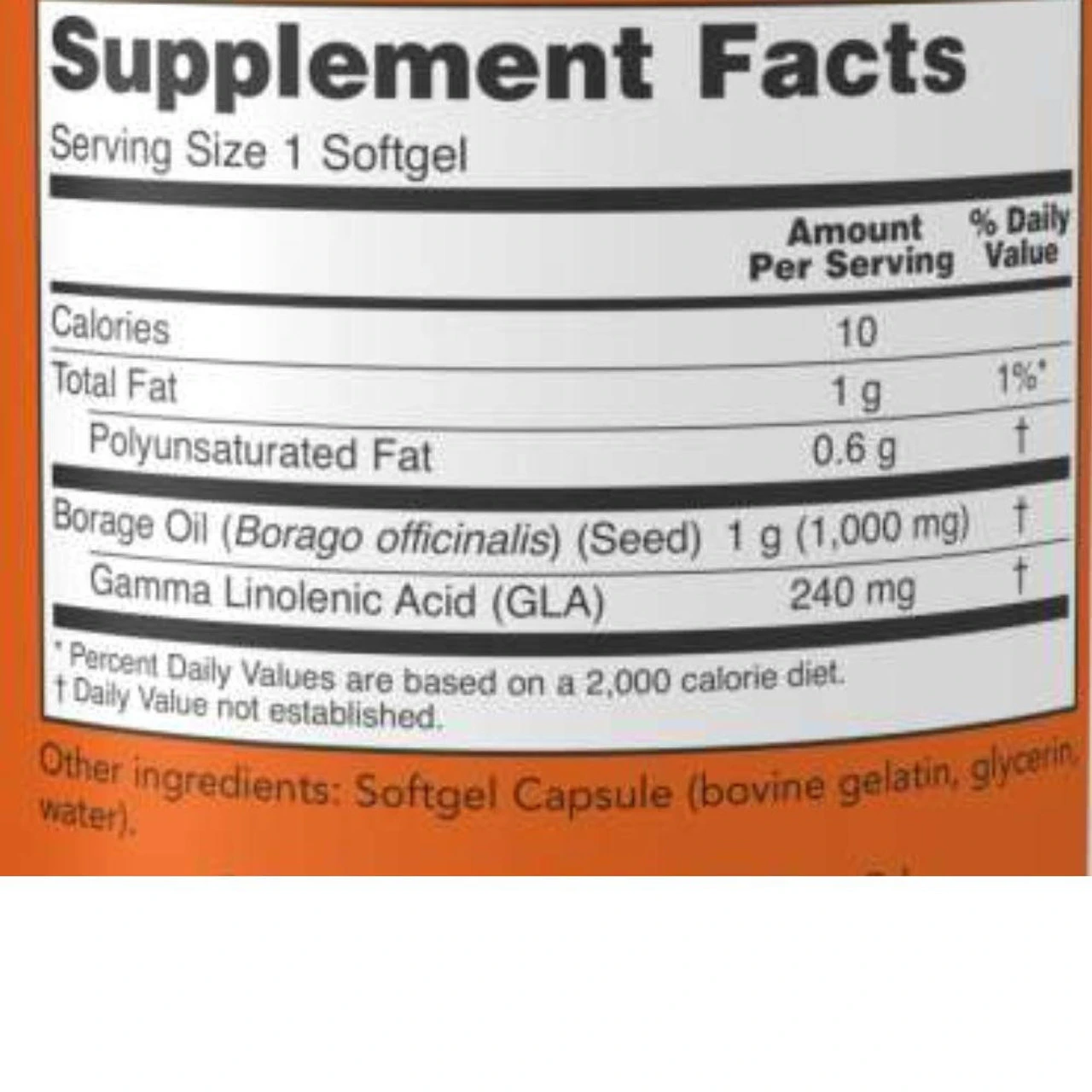 Now Foods Borage Oil 1000 Mg 120 Softgels 3 Now Foods Borage Oil 1000 Mg 120 Softgels - Image 3