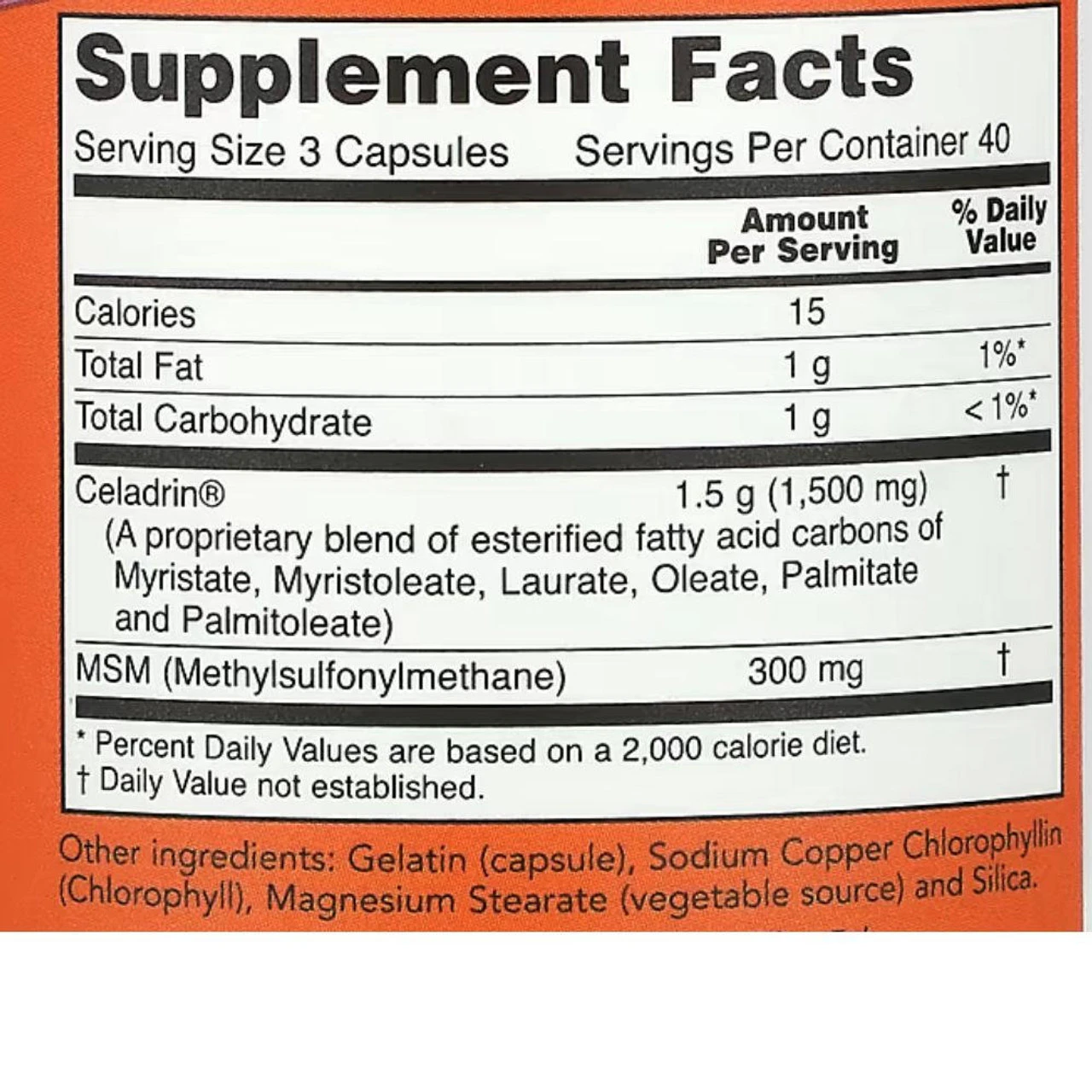 Now Foods Celadrin & MSM 500mg 120 Capsules 3 Now Foods Celadrin & MSM 500mg 120 Capsules - Image 3