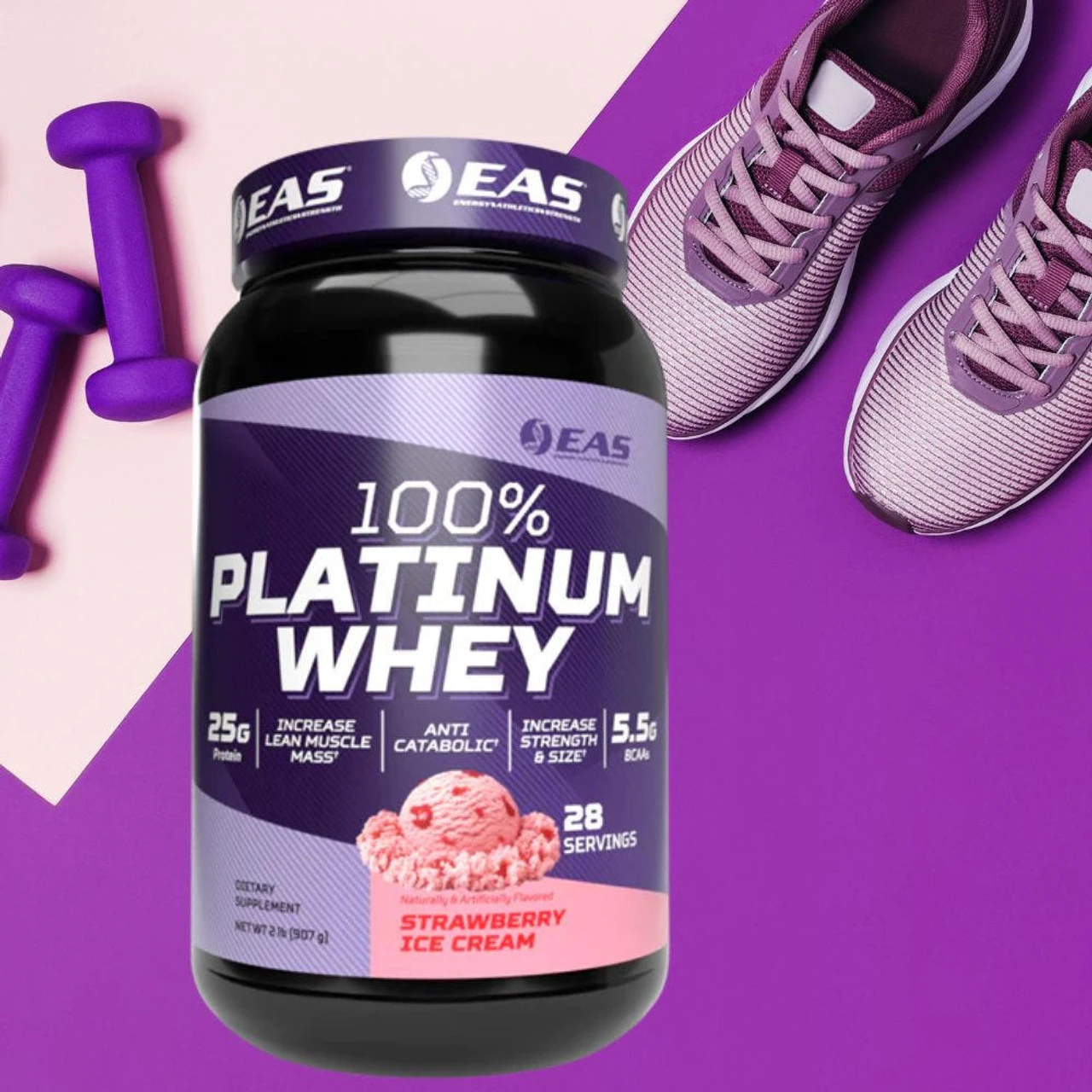 EAS 100% Platinum Whey Protein 2lbs 6 EAS 100% Platinum Whey Protein 2lbs - Image 6