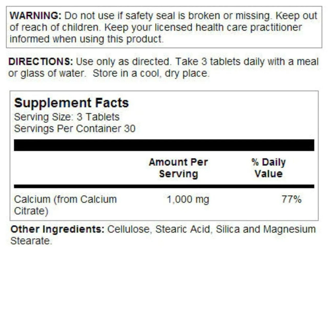 KAL Calcium Citrate 1000 90 Tablets 2 KAL Calcium Citrate 1000 90 Tablets - Image 2
