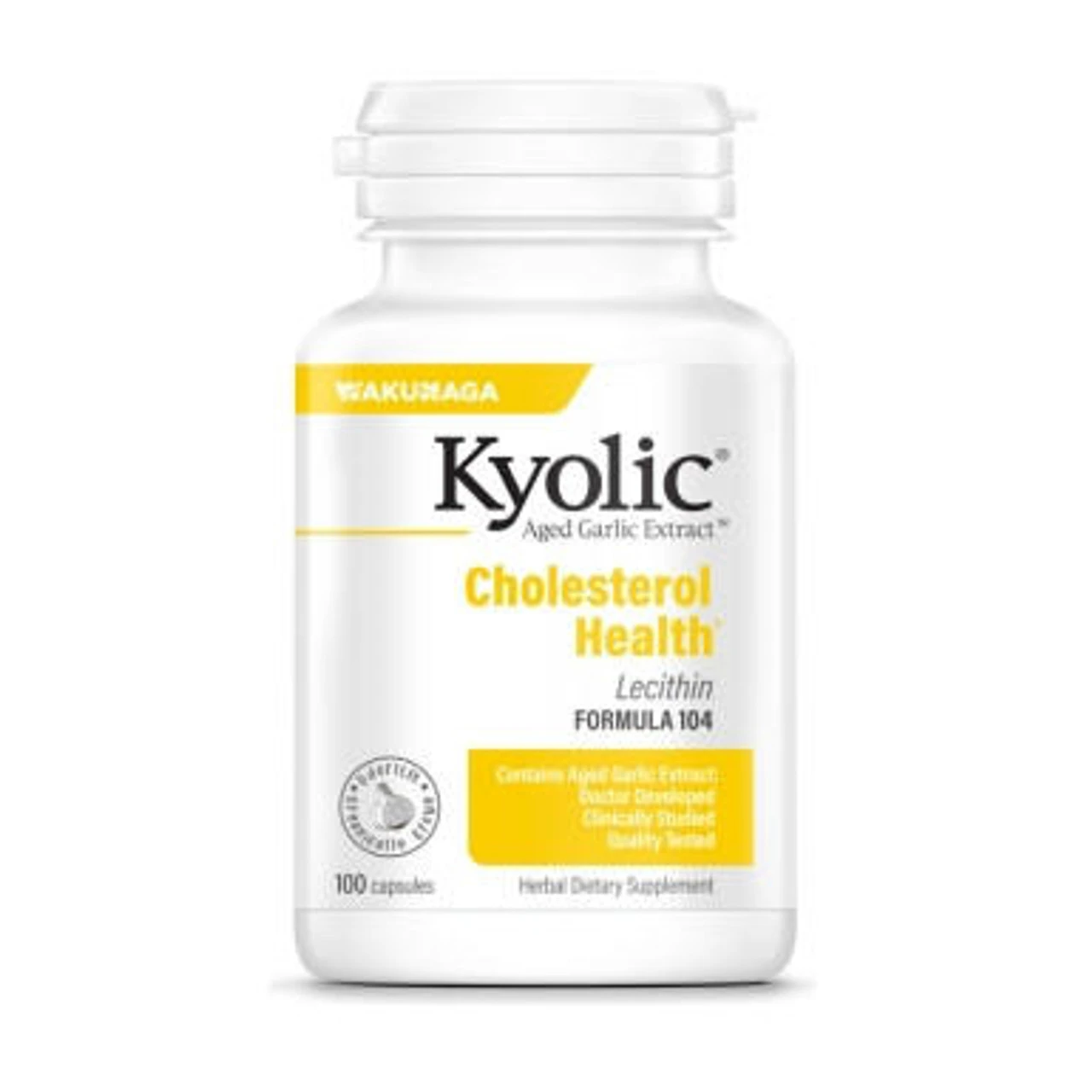 Wakunaga Kyolic Formula 104 Cholesterol Formula W/ Lecithin 100 Caps 1 Wakunaga Kyolic Formula 104 Cholesterol Formula W/ Lecithin 100 Caps