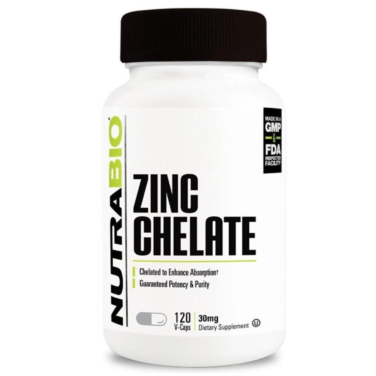 NutraBio Zinc Chelate 30mg 120 Caps 1 NutraBio Zinc Chelate 30mg 120 Caps