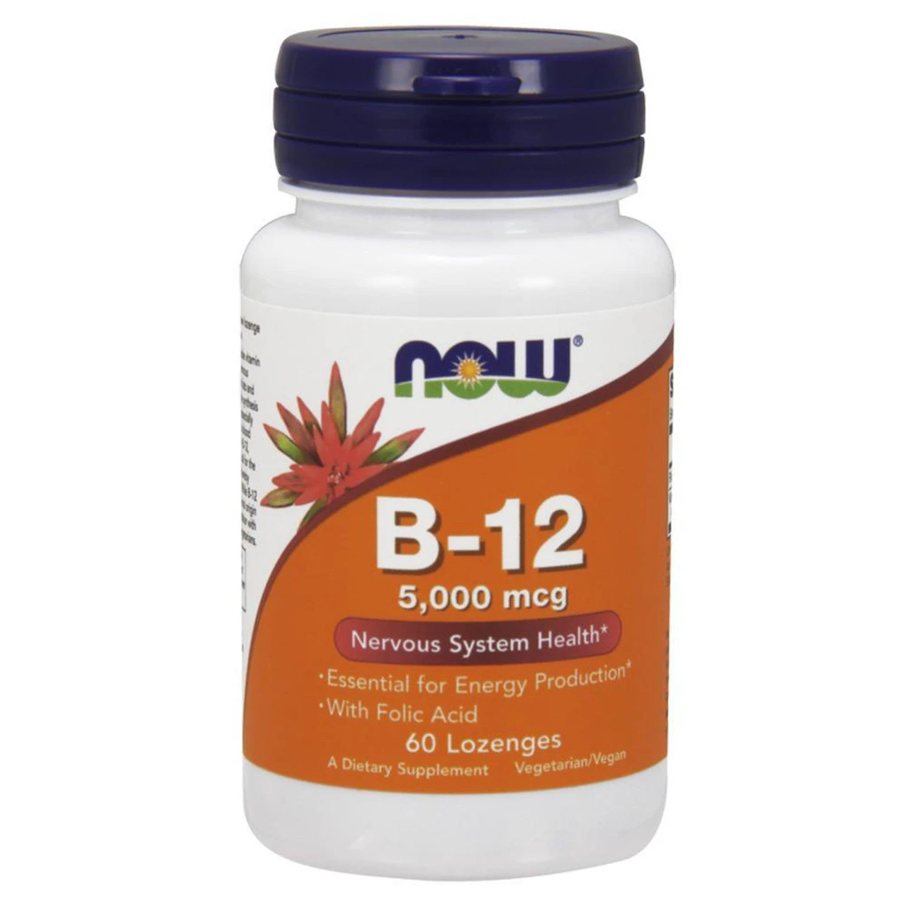 Now Foods B-12 5000 Mcg + Folic 60 Tablets 1 Now Foods B-12 5000 Mcg + Folic 60 Tablets