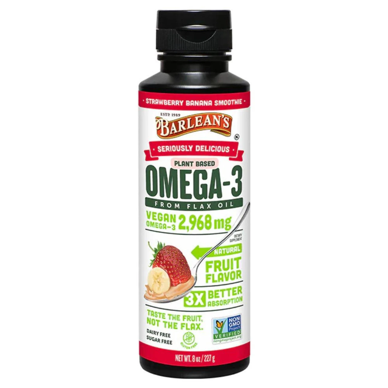 Barlean's Omega Swirl Omega-3 Flax Oil Supplement Strawberry Banana 16 Fl Oz 1 Barlean's Omega Swirl Omega-3 Flax Oil Supplement Strawberry Banana 16 Fl Oz