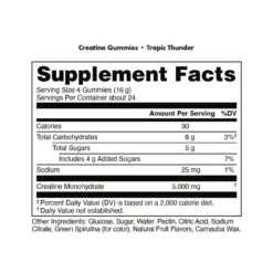 Bucked Up Creatine Gummies 24 Servings 11 Bucked Up Creatine Gummies 24 Servings -Now Foods Store buckedup creatinegummies ingredients 08226.1737432737