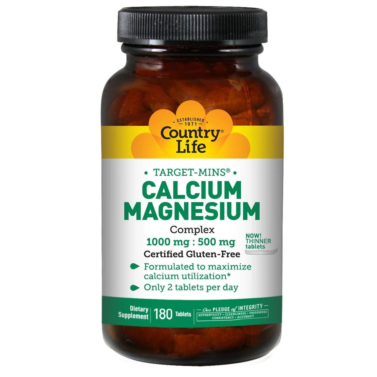 Country Life Calcium-Magnesium Complex 1000 Mg/500mg 180 Tabs 1 Country Life Calcium-Magnesium Complex 1000 Mg/500mg 180 Tabs