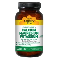Country Life Calcium-Magnesium-Potassium 180 Tablets
