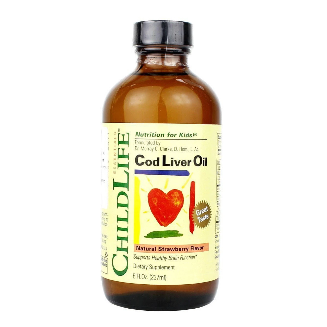 ChildLife Cod Liver Oil Strawberry 8 Fl Oz 1 ChildLife Cod Liver Oil Strawberry 8 Fl Oz