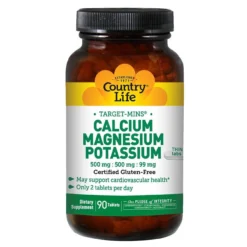 Country Life Calcium Magnesium Potassium 500mg 90 Tablets