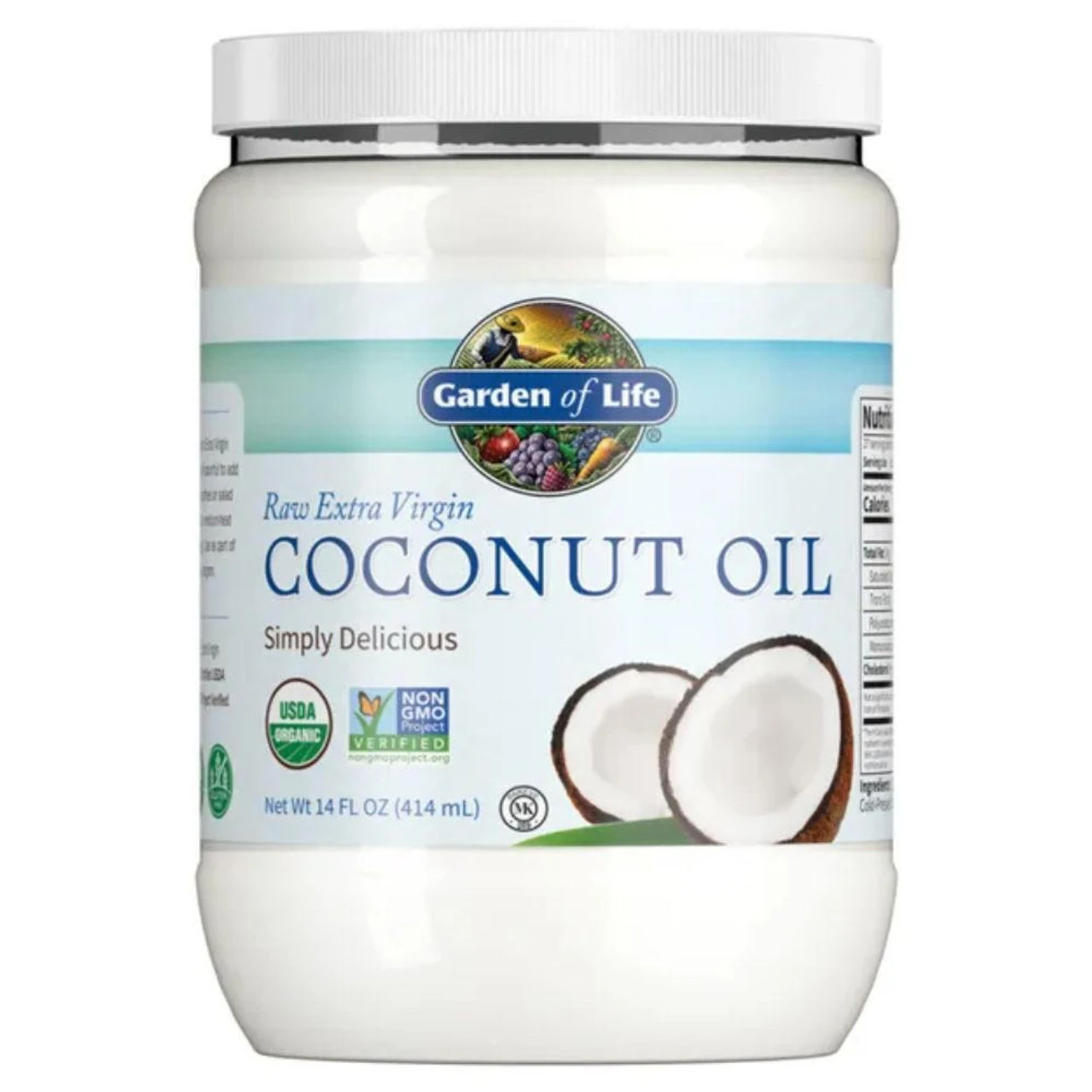 Garden Of Life Organic (Non-GMO) Extra Virgin Coconut Oil 14 Oz 1 Garden Of Life Organic (Non-GMO) Extra Virgin Coconut Oil 14 Oz