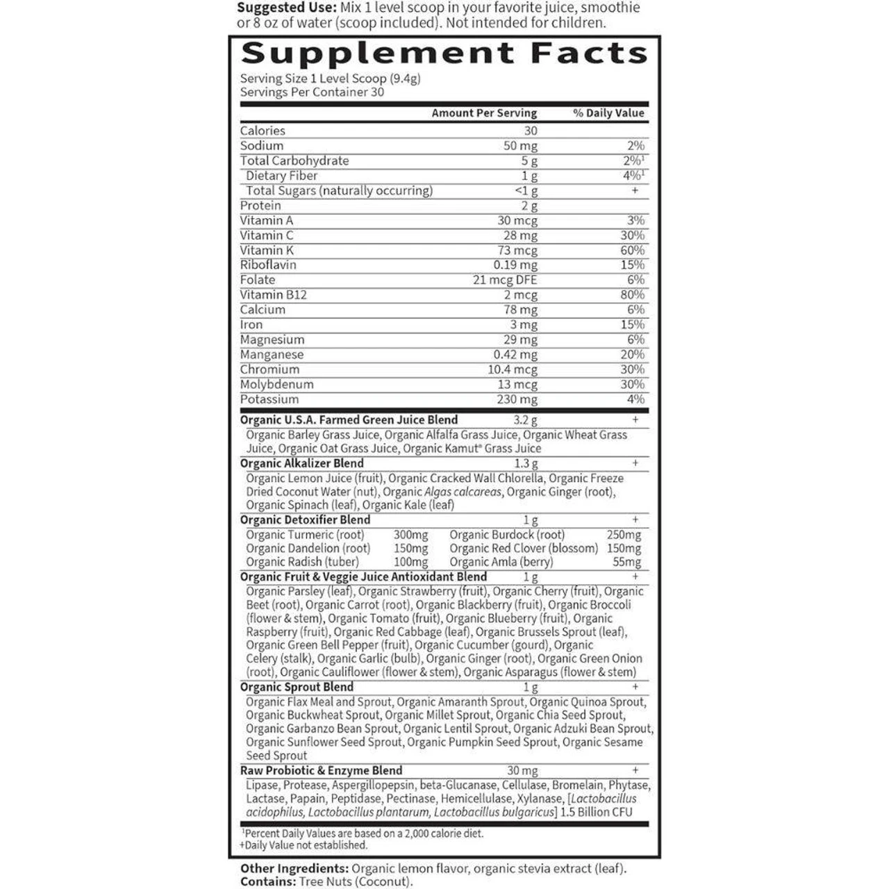 Garden Of Life Raw Organic Perfect Food Alkalizer & Detoxifier 282g 2 Garden Of Life Raw Organic Perfect Food Alkalizer & Detoxifier 282g - Image 2