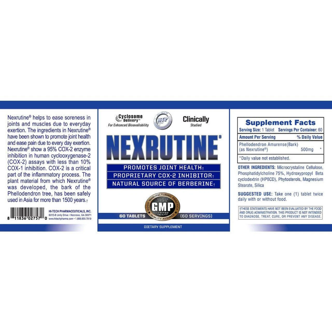 Hi-Tech Pharmaceuticals Nexrutine 60 Tablets 3 Hi-Tech Pharmaceuticals Nexrutine 60 Tablets - Image 3