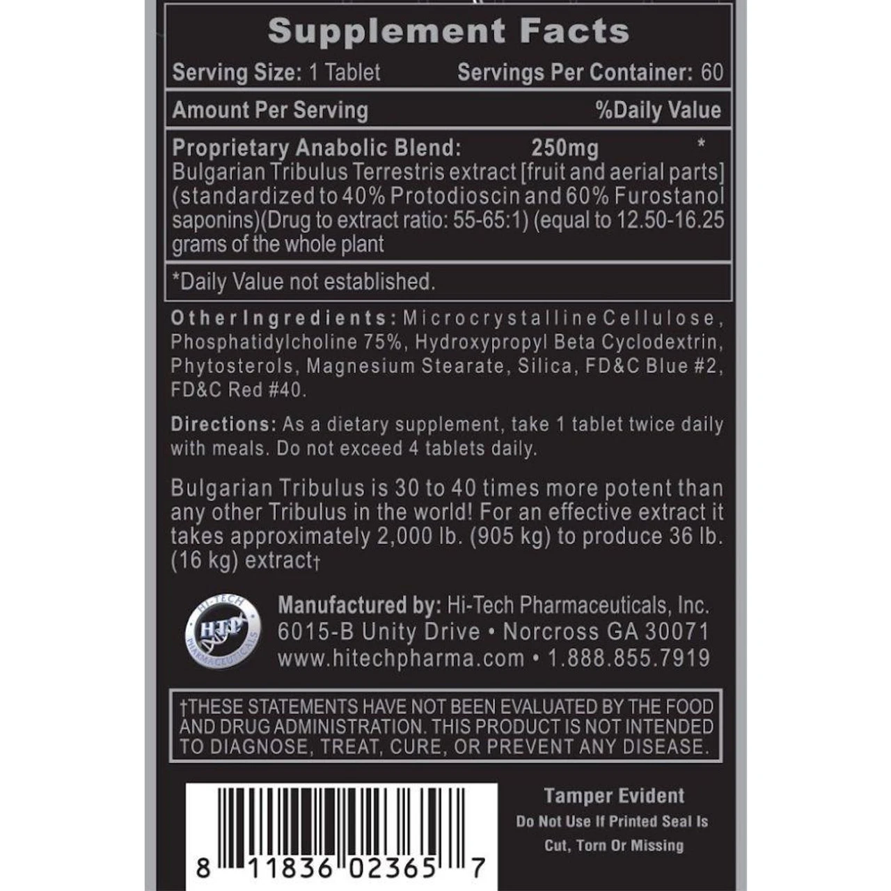 Hi-Tech Pharmaceuticals Tribesterone 60 Tabs 2 Hi-Tech Pharmaceuticals Tribesterone 60 Tabs - Image 2