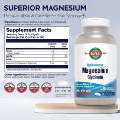 KAL High Absorption Magnesium Glycinate 180 Softgels 3 KAL High Absorption Magnesium Glycinate 180 Softgels -Now Foods Store kal magnesium glycinate 180ct new ingredients 01426.1732762093