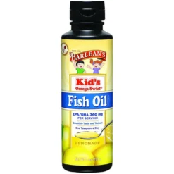 Barlean's Kid's Omega Swirl Omega-3 Fish Oil Supplement Lemonade 8 Fl Oz
