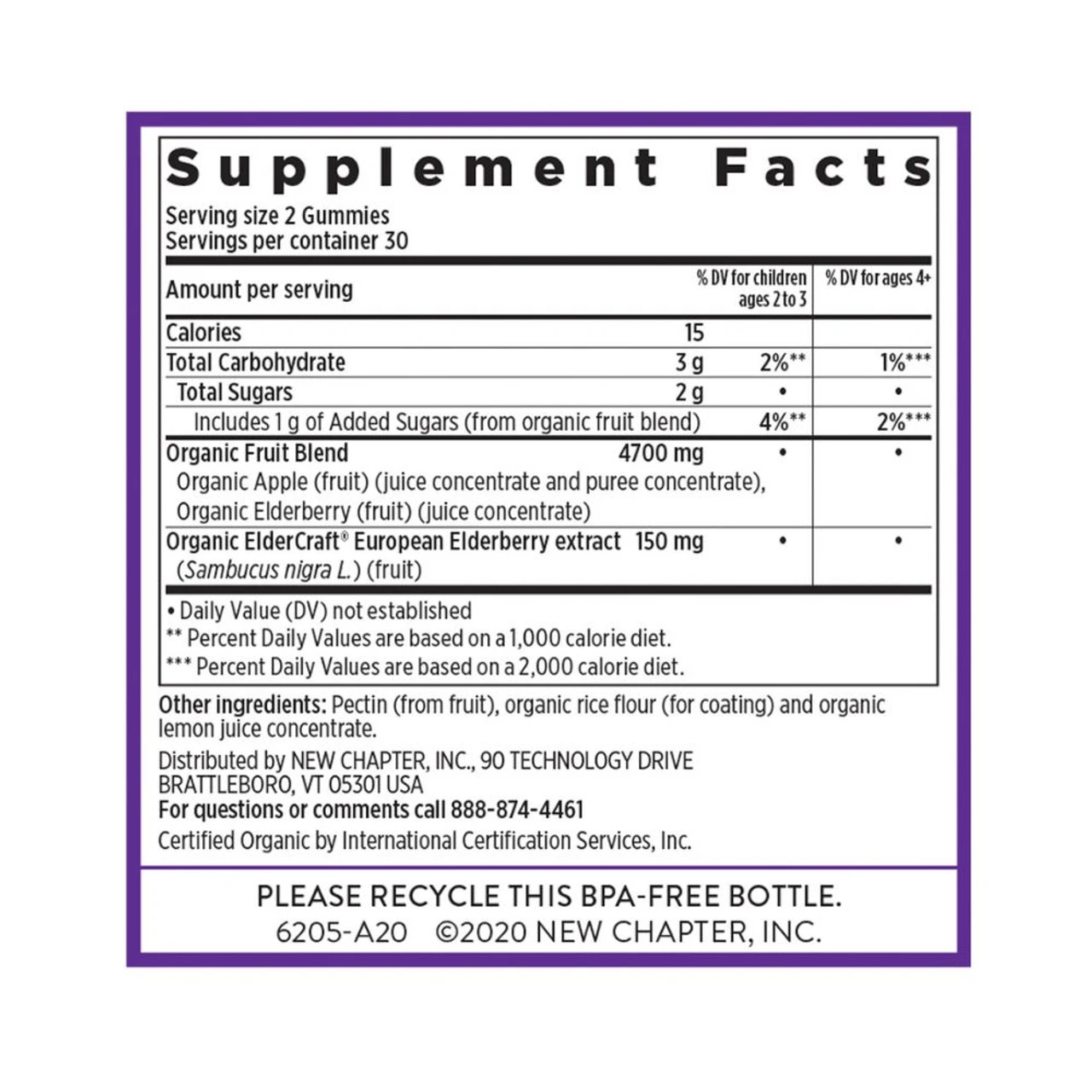 New Chapter Organic Elderberry Gummies 60 Count 2 New Chapter Organic Elderberry Gummies 60 Count - Image 2