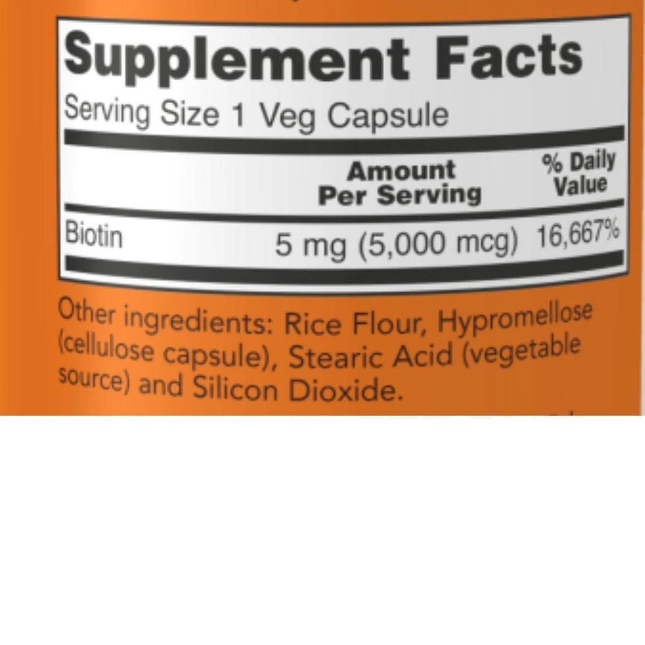Now Foods Biotin 5000mcg 120 Vege Caps 2 Now Foods Biotin 5000mcg 120 Vege Caps - Image 2