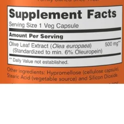 Now Foods Olive Leaf Extract 500 Mg 60 Vegetable Capsules -Now Foods Store nf olive leaf 60ct ingredients new bottle 10985.1742854821