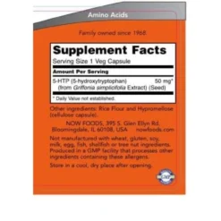 Now Foods 5-HTP 50mg 90 Caps 3 Now Foods 5-HTP 50mg 90 Caps -Now Foods Store now foods 5htp 50mg 90ct ingredients 15854.1731033582
