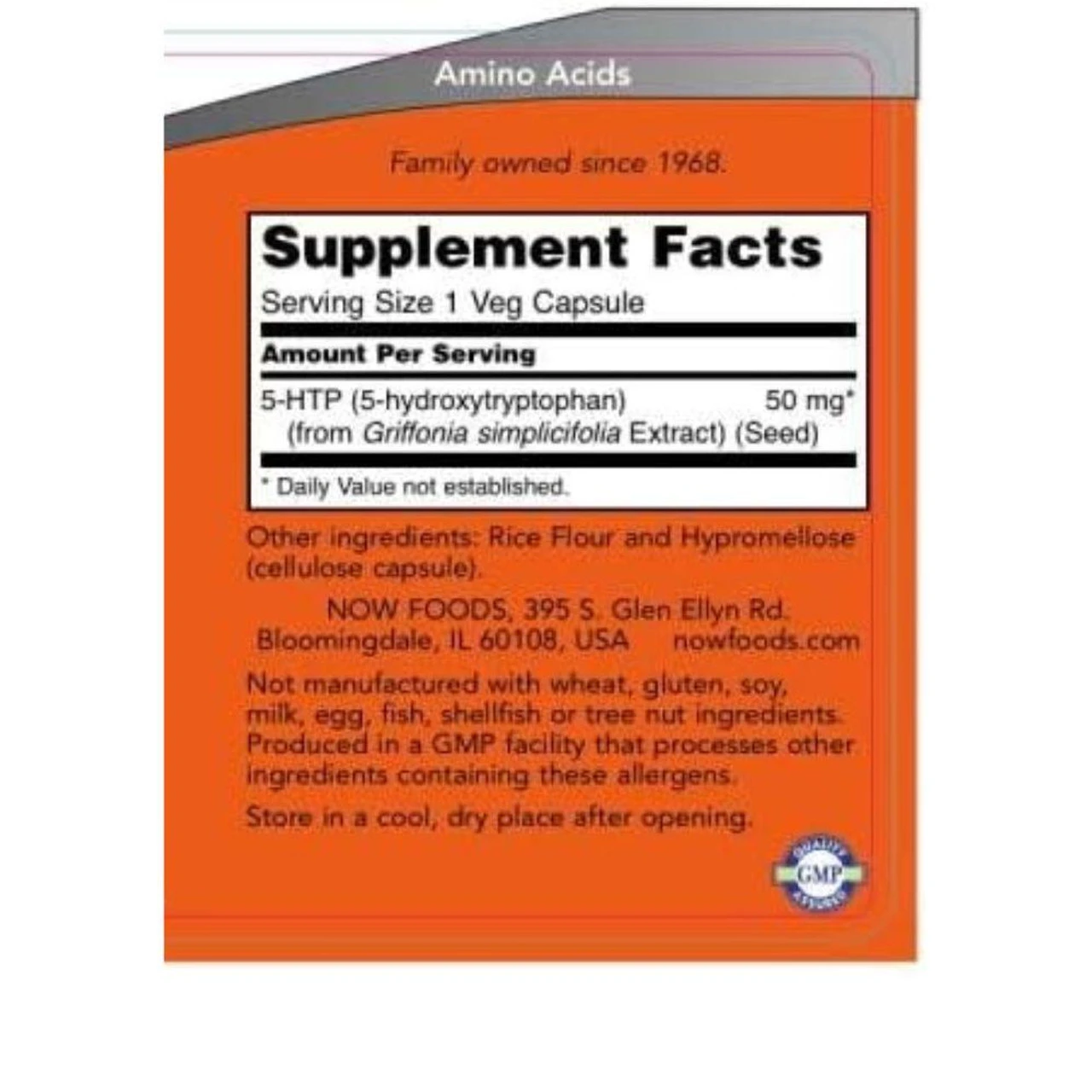 Now Foods 5-HTP 50mg 90 Caps 2 Now Foods 5-HTP 50mg 90 Caps - Image 2