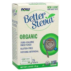 Now Foods Better Stevia Organic Packets 75 Per Box