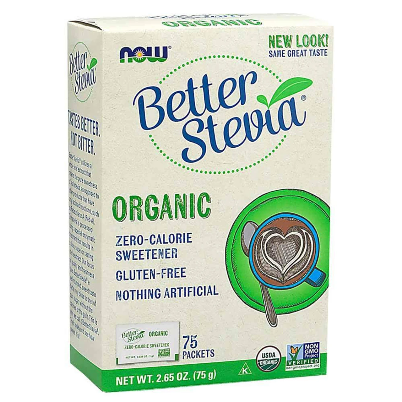 Now Foods Better Stevia Organic Packets 75 Per Box 1 Now Foods Better Stevia Organic Packets 75 Per Box