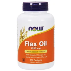 Now Foods Flax Oil Organic 1000 Mg 100 Softgels