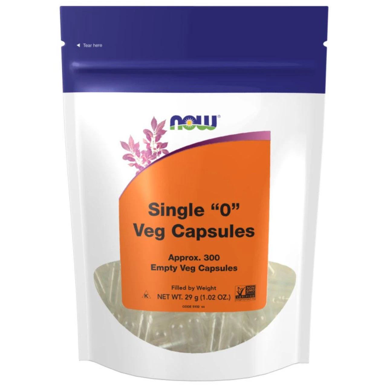 Now Foods Single "0" Veg Capsules 300ct 1 Now Foods Single "0" Veg Capsules 300ct