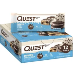 Quest Bar Dipped 12 Box -Now Foods Store quest dipped cookies cream 07824.1715203055