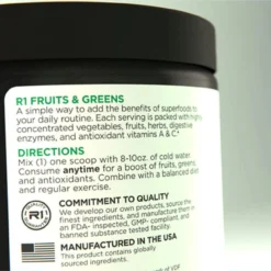Rule 1 Fruits & Greens Powder 30 Servings -Now Foods Store rule1 fruits greens directions back new 32561.1718318057