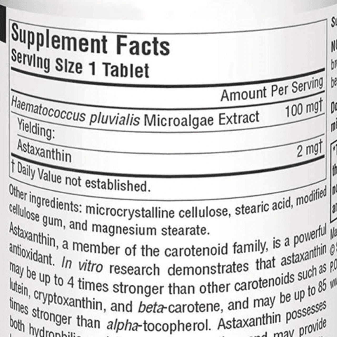 Source Naturals Astaxanthin 2mg 60 Tabs 2 Source Naturals Astaxanthin 2mg 60 Tabs - Image 2