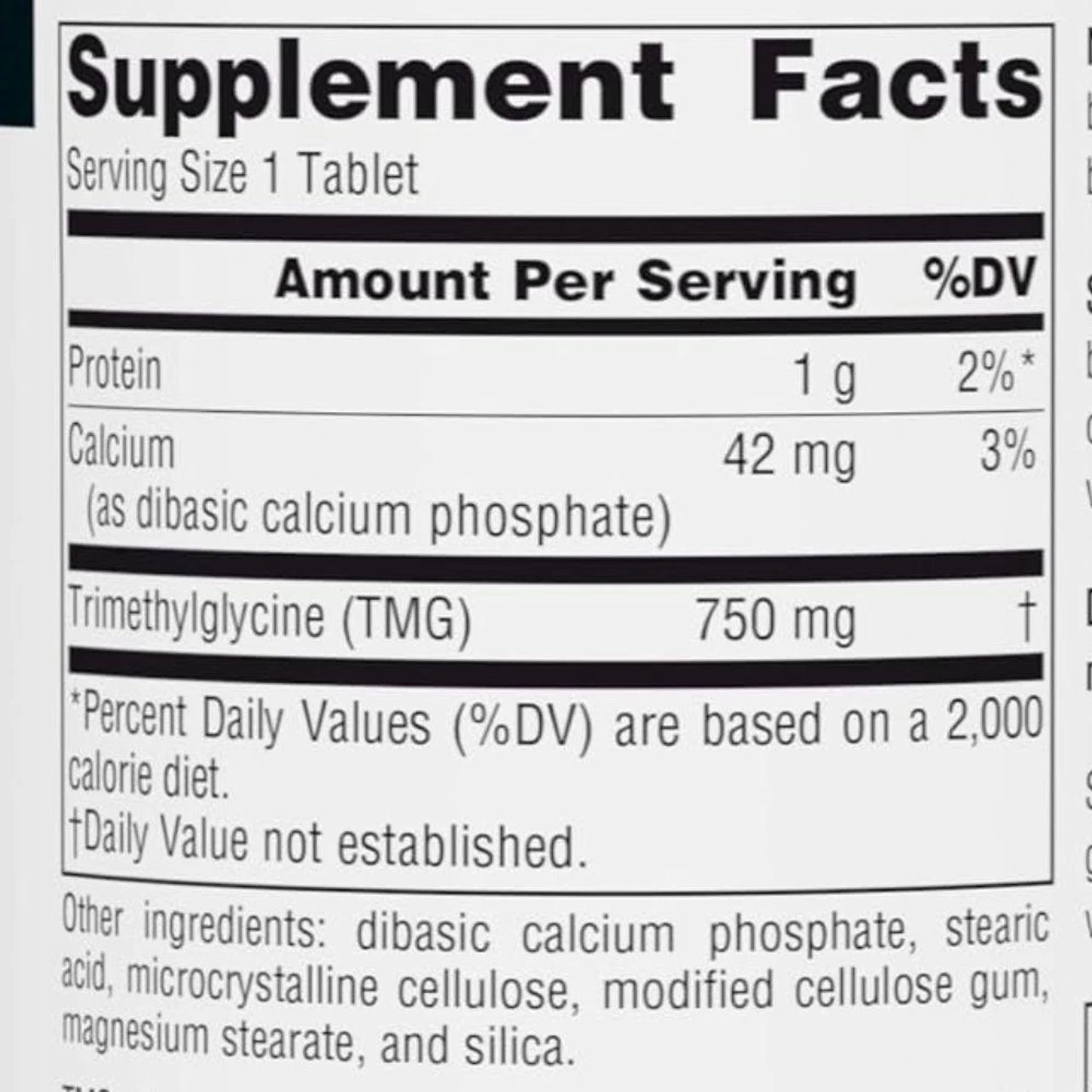 Source Naturals TMG (Trimethylglycine) 750mg 60 Tablets 2 Source Naturals TMG (Trimethylglycine) 750mg 60 Tablets - Image 2