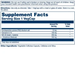 Solaray PQQ CoQ-10 With NAC & Glutathione, 30 Capsules -Now Foods Store sol pqq coq10 nac glut ingredients bpn new 56046.1733886614