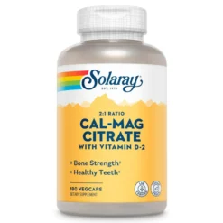 Solaray 2:1 Ratio Cal-Mag Citrate W/ Vitamin D-2 180 Capsules
