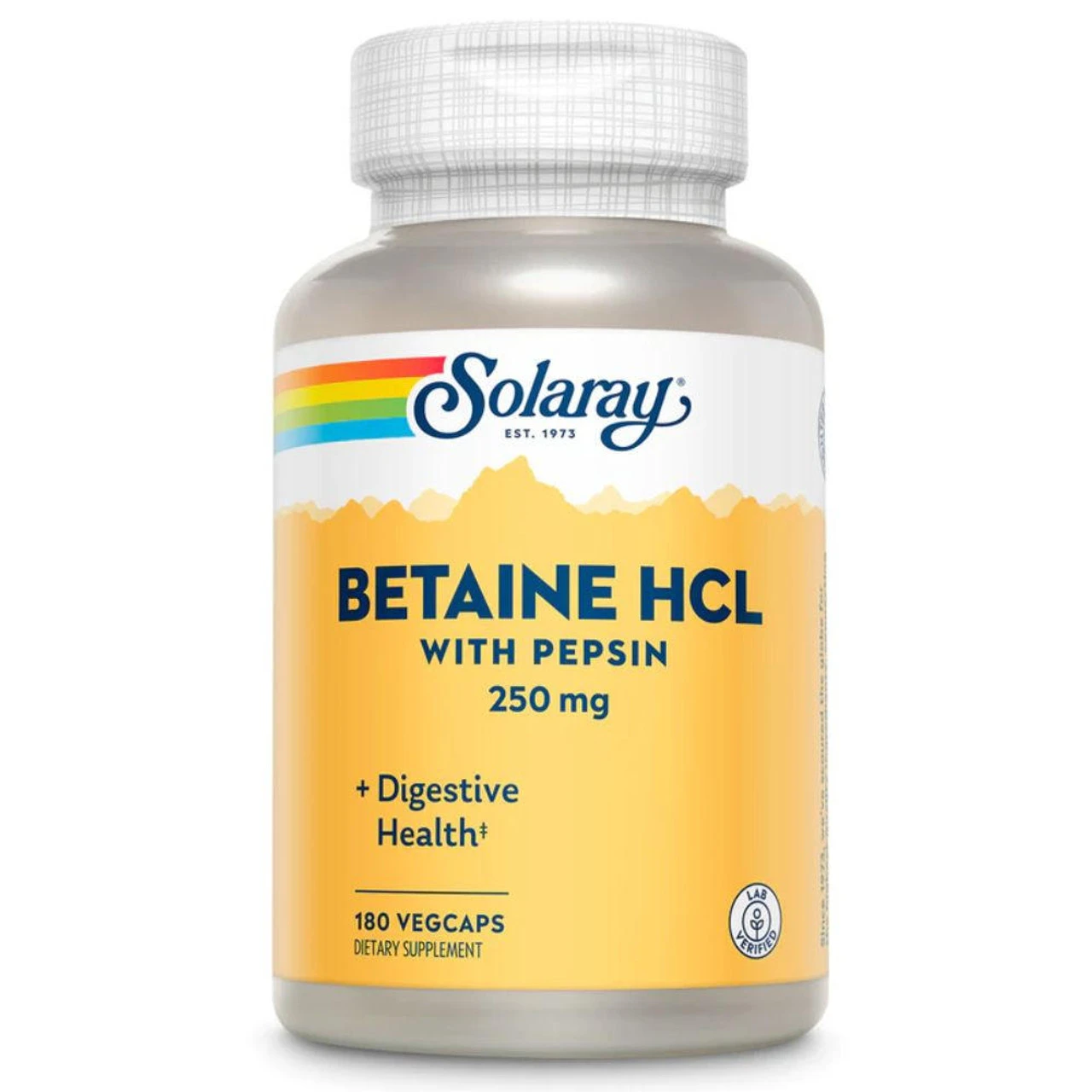 Solaray Betaine HCL With Pepsin 250mg 180 VegCaps 1 Solaray Betaine HCL With Pepsin 250mg 180 VegCaps