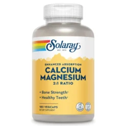 Solaray Calcium And Magnesium 2:1 Ratio 180 VegCaps