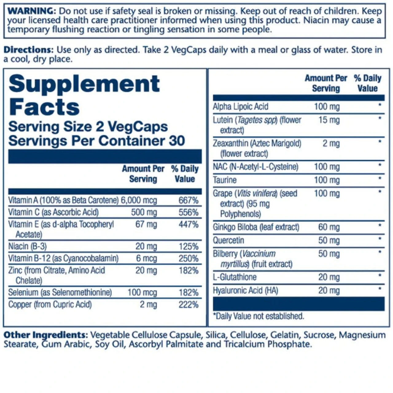 Solaray Eyes Complete 60 Capsules 2 Solaray Eyes Complete 60 Capsules - Image 2