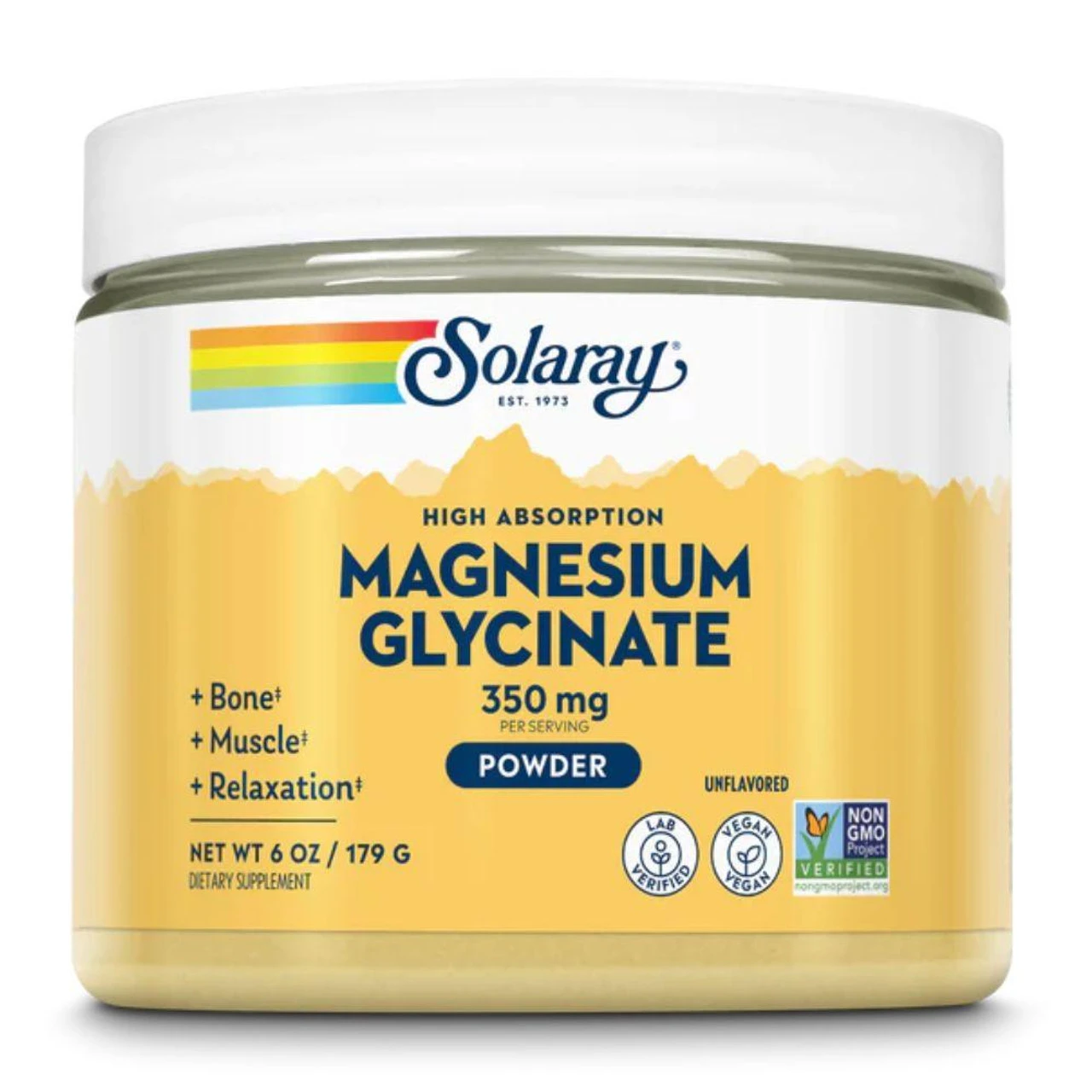 Solaray Magnesium Glycinate Powder 350mg 1 Solaray Magnesium Glycinate Powder 350mg