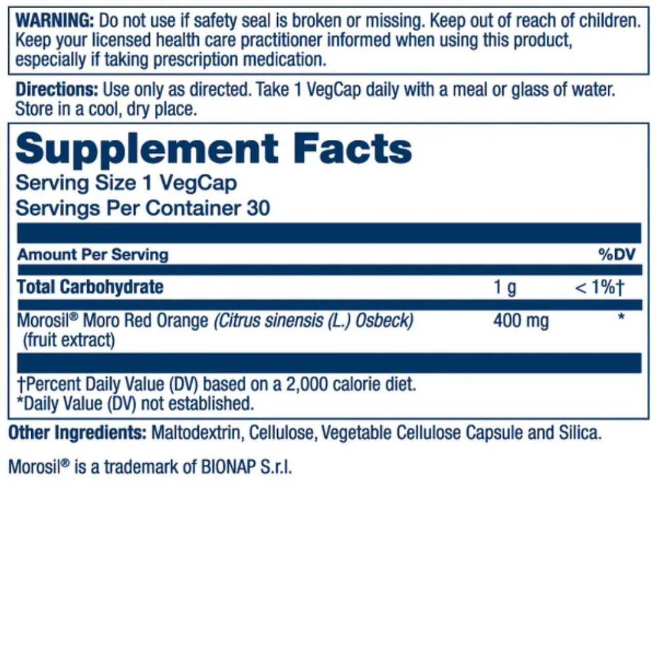Solaray Moro Red Orange Extract Morosil 30 Capsules 2 Solaray Moro Red Orange Extract Morosil 30 Capsules - Image 2
