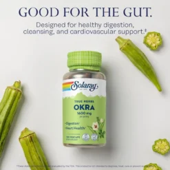 Solaray Okra 1,600mg 100 Capsules 5 Solaray Okra 1,600mg 100 Capsules -Now Foods Store solaray okra lifestyle 1 77203.1708540947