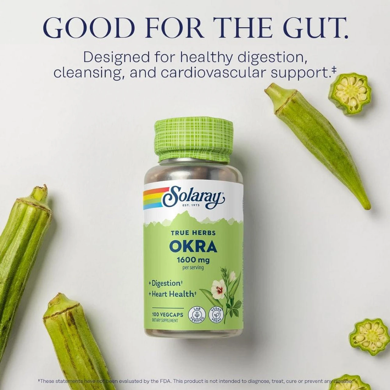 Solaray Okra 1,600mg 100 Capsules 3 Solaray Okra 1,600mg 100 Capsules - Image 3