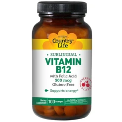 Country Life Sublingual Vitamin B-12 500mcg 100 Lozenges