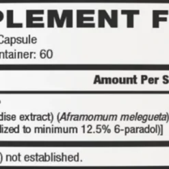 Unbound Supps Grains Of Paradise 60 Capsules -Now Foods Store suppfacts 74007.1702145885