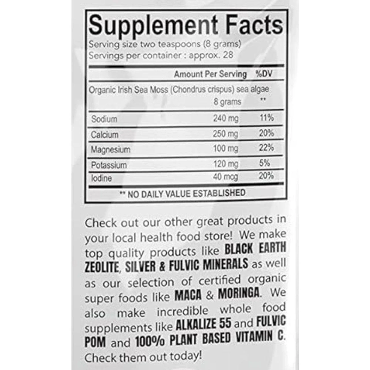 The Food Movement Organic Irish Sea Moss Powder 8 Ounces 2 The Food Movement Organic Irish Sea Moss Powder 8 Ounces - Image 2