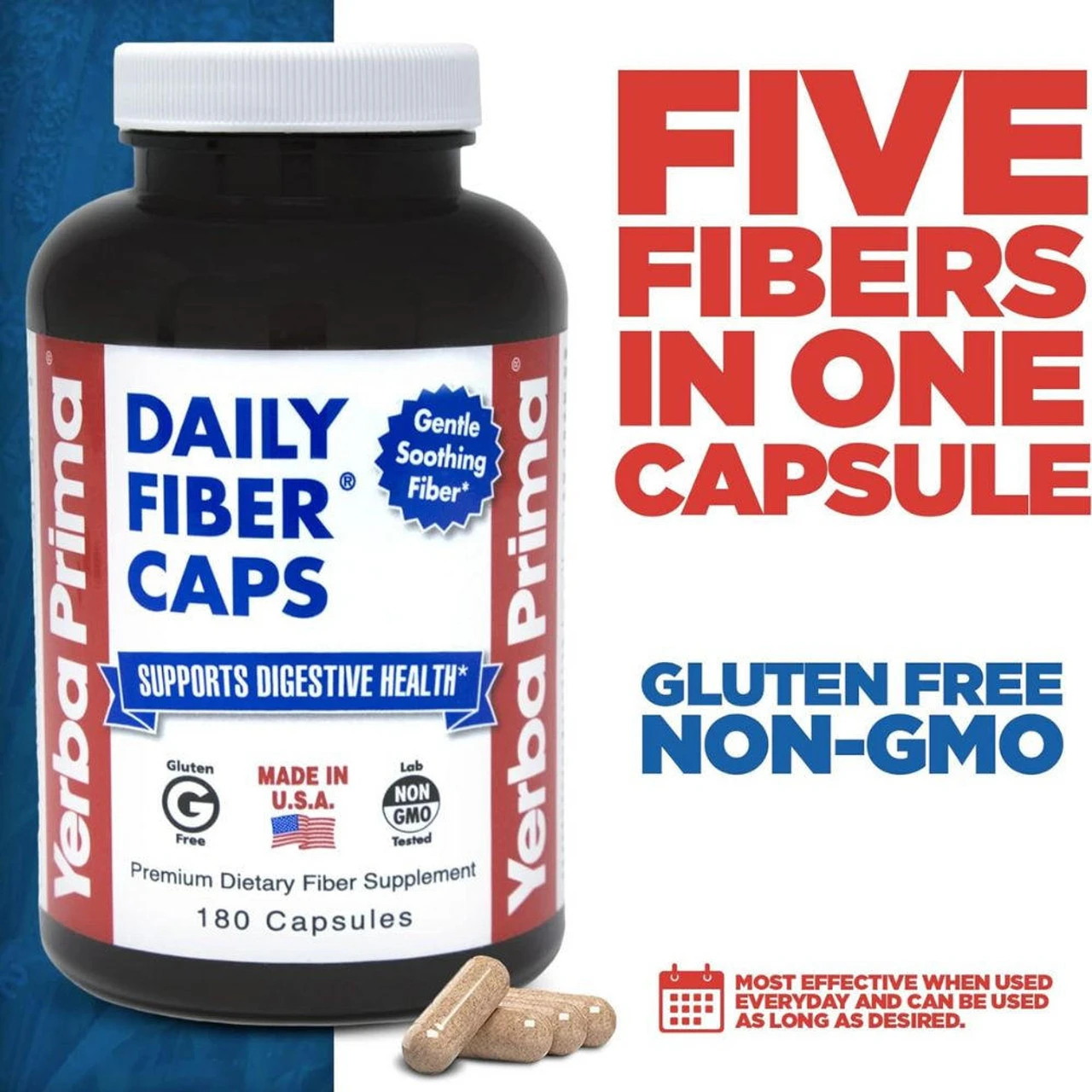 Yerba Prima Daily Fiber Caps 180 Capsules 4 Yerba Prima Daily Fiber Caps 180 Capsules - Image 4