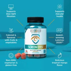 ZHOU Screen Eyes Tropical Mango 60 Vegetarian Gummies 7 ZHOU Screen Eyes Tropical Mango 60 Vegetarian Gummies -Now Foods Store zhou screen eyes benefits 00667.1717193558