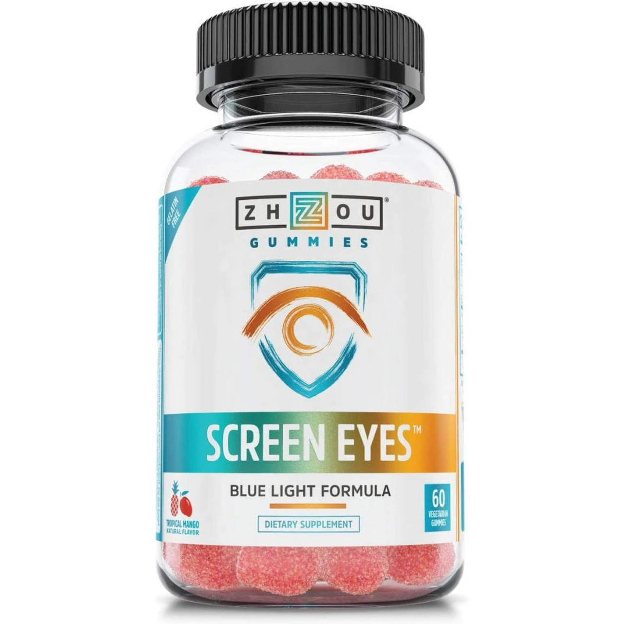 ZHOU Screen Eyes Tropical Mango 60 Vegetarian Gummies 1 ZHOU Screen Eyes Tropical Mango 60 Vegetarian Gummies